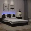 Image de vidaXL Cadre de lit Viana avec LED sans matelas noir et blanc 140x190 cm