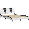 Image de vidaXL Cadre de lit Viana avec LED sans matelas blanc et noir 140x200 cm