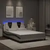 Image de vidaXL Cadre de lit Viana avec LED sans matelas blanc et noir 140x200 cm