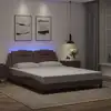 Image de vidaXL Cadre de lit Viana avec LED sans matelas marron 160x200 cm