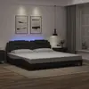 Image de vidaXL Cadre de lit Viana avec LED sans matelas noir 200x200 cm