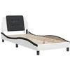 Image de vidaXL Cadre de lit avec LED sans matelas Zadar blanc et noir 80x200 cm