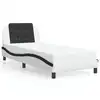 Image de vidaXL Cadre de lit avec LED sans matelas Zadar blanc et noir 80x200 cm