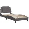 Image de vidaXL Cadre de lit avec LED sans matelas Zadar gris 100x200 cm