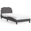 Image de vidaXL Cadre de lit avec LED sans matelas Zadar gris 100x200 cm