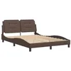 Image de vidaXL Cadre de lit avec LED sans matelas Zadar marron 120x200 cm