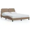 Image de vidaXL Cadre de lit avec LED sans matelas Zadar cappuccino 120x200 cm