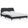 Image de vidaXL Cadre de lit avec LED sans matelas Zadar noir 140x190 cm