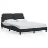 Image de vidaXL Cadre de lit avec LED sans matelas Zadar noir 140x200 cm