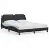 Image de vidaXL Cadre de lit avec LED sans matelas Zadar noir 160x200 cm