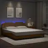 Image de vidaXL Cadre de lit avec LED sans matelas Zadar cappuccino 180x200 cm
