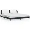Image de vidaXL Cadre de lit avec LED sans matelas Zadar noir et blanc 200x200 cm