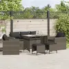 Image de vidaXL Salon de jardin 6 pcs avec coussins gris résine tressée