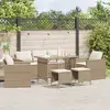 Image de vidaXL Salon de jardin avec coussins 6 pcs beige résine tressée