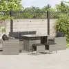 Image de vidaXL Salon de jardin 6 pcs avec coussins gris clair résine tressée