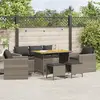 Image de vidaXL Salon de jardin 6 pcs avec coussins gris résine tressée