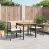 Image de vidaXL Ensemble à manger de jardin avec coussins 3 pcs Noir