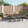 Image de vidaXL Ensemble à manger de jardin 9pcs coussins noir résine tressée