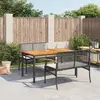 Image de vidaXL Ensemble à manger de jardin avec coussins 3 pcs Noir