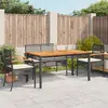 Image de vidaXL Ensemble à manger de jardin coussins 5pcs Noir Résine tressée