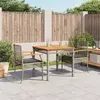 Image de vidaXL Ensemble à manger de jardin 3 pcs coussins gris résine tressée