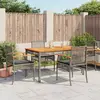 Image de vidaXL Ensemble à manger de jardin 5 pcs coussins gris résine tressée