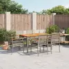 Image de vidaXL Ensemble à manger de jardin et coussins 7 pcs gris rotin