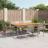 Image de vidaXL Ensemble à manger de jardin et coussins 7 pcs gris rotin