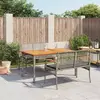 Image de vidaXL Ensemble à manger de jardin 3 pcs coussins gris résine tressée