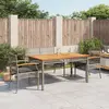 Image de vidaXL Ensemble à manger jardin 4pcs et coussins Gris Résine tressée