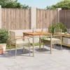 Image de vidaXL Ensemble à manger de jardin et coussins 3 pcs Beige poly rotin