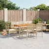 Image de vidaXL Ensemble à manger de jardin et coussins 7 pcs beige poly rotin