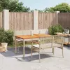 Image de vidaXL Ensemble à manger de jardin et coussins 3 pcs Beige poly rotin
