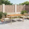 Image de vidaXL Ensemble à manger de jardin coussins 4 pcs beige résine tressée