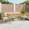 Image de vidaXL Ensemble à manger de jardin avec coussins 5pcs Beige poly rotin