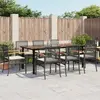 Image de vidaXL Ensemble à manger de jardin 9pcs coussins noir résine tressée