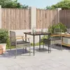 Image de vidaXL Ensemble à manger de jardin 3 pcs coussins gris résine tressée