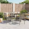 Image de vidaXL Ensemble à manger de jardin 5 pcs coussins gris résine tressée