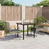 Image de vidaXL Ensemble à manger de jardin 3 pcs coussins gris résine tressée