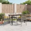 Image de vidaXL Ensemble à manger de jardin 5 pcs coussins gris résine tressée