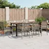 Image de vidaXL Ensemble à manger de jardin 9 pcs coussins gris résine tressée