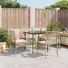 Image de vidaXL Ensemble à manger de jardin avec coussins 5pcs Beige poly rotin