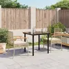 Image de vidaXL Ensemble à manger de jardin et coussins 3 pcs Beige poly rotin