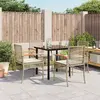 Image de vidaXL Ensemble à manger de jardin avec coussins 5pcs Beige poly rotin
