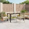 Image de vidaXL Ensemble à manger de jardin avec coussins 5pcs Beige poly rotin