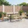 Image de vidaXL Ensemble à manger de jardin et coussins 7 pcs beige poly rotin