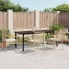 Image de vidaXL Ensemble à manger de jardin et coussins 7 pcs beige poly rotin