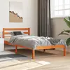 Image de vidaXL Cadre de lit sans matelas cire marron 75x190 cm bois pin massif