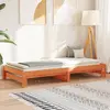 Image de vidaXL Lit de jour et lit gigogne sans matelas cire marron 80x200 cm