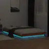 Image de vidaXL Cadre de lit à LED sans matelas 120x190 cm bois massif